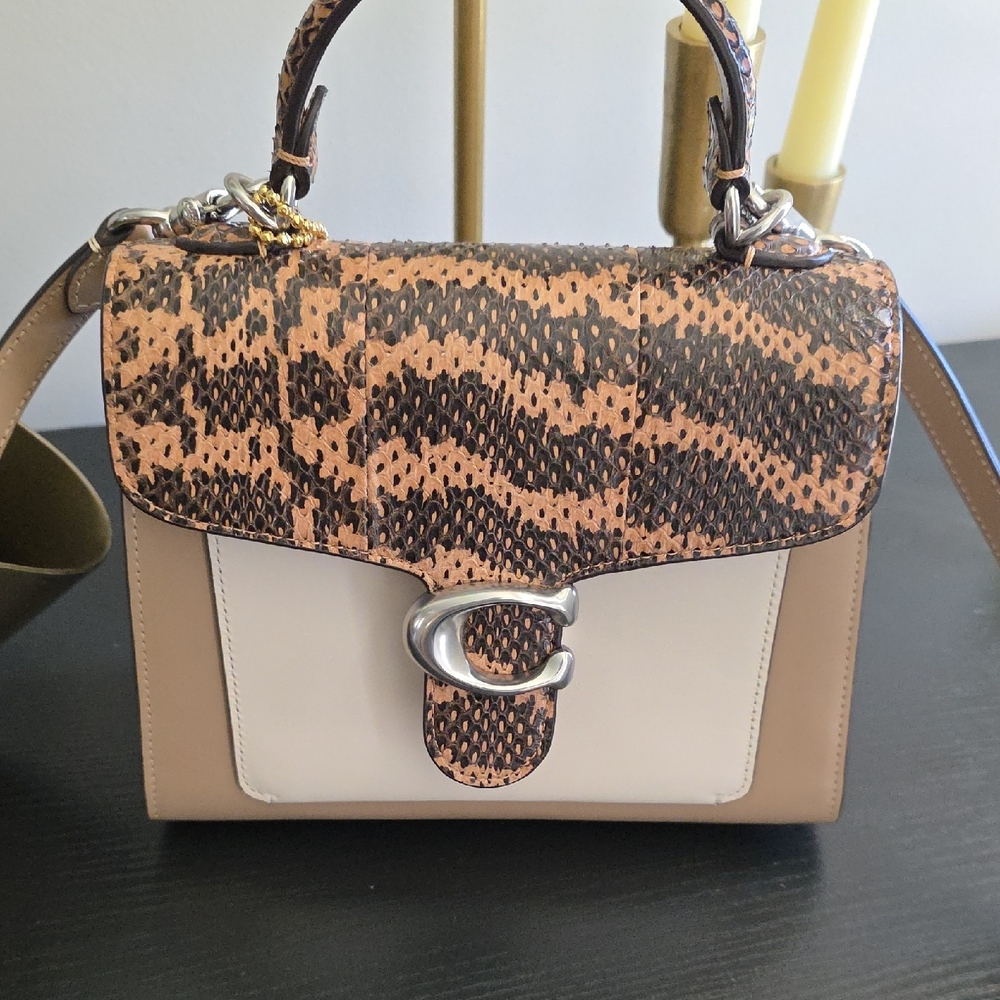 Coach Tan and Cream Leather Bag